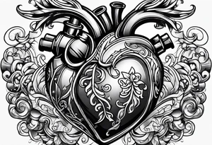 Heart-shaped gas tank tattoo idea