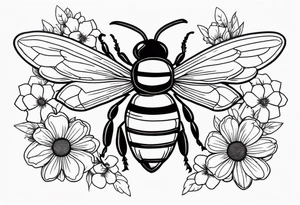 Bees and flowers tattoo idea