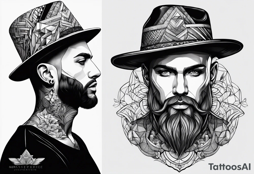 a man with a hat tattoo idea