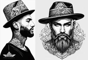 a man with a hat tattoo idea