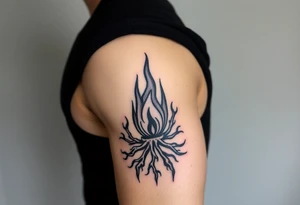 a flame imprisoned in a roots cage tattoo idea