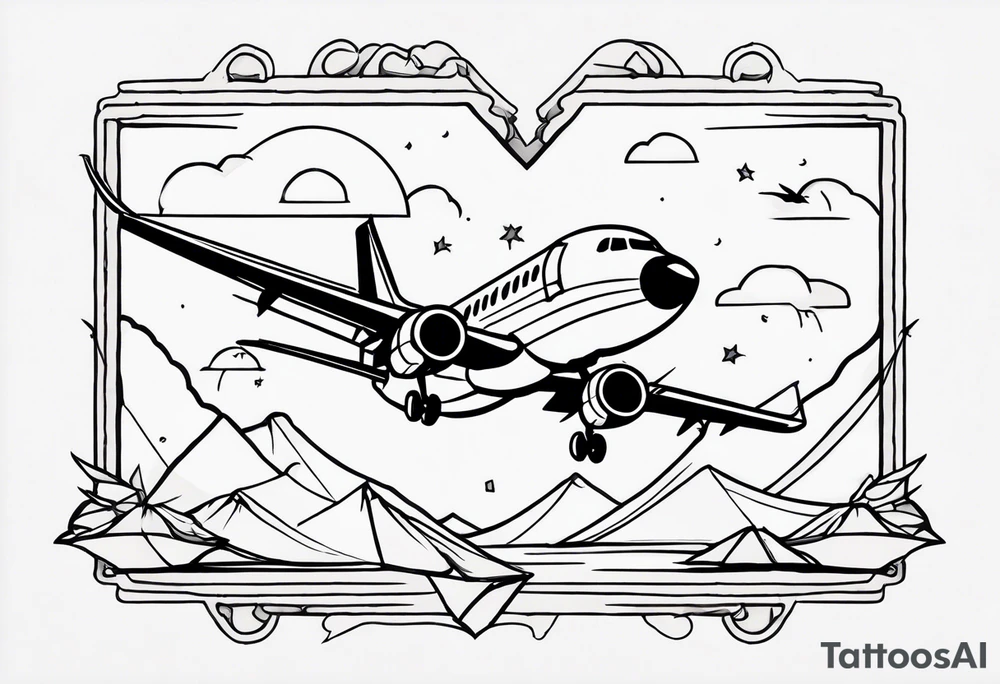 World, plane, travel, love tattoo idea