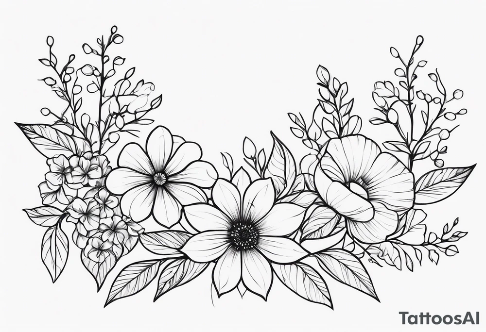 ornaments of flowers tattoo idea