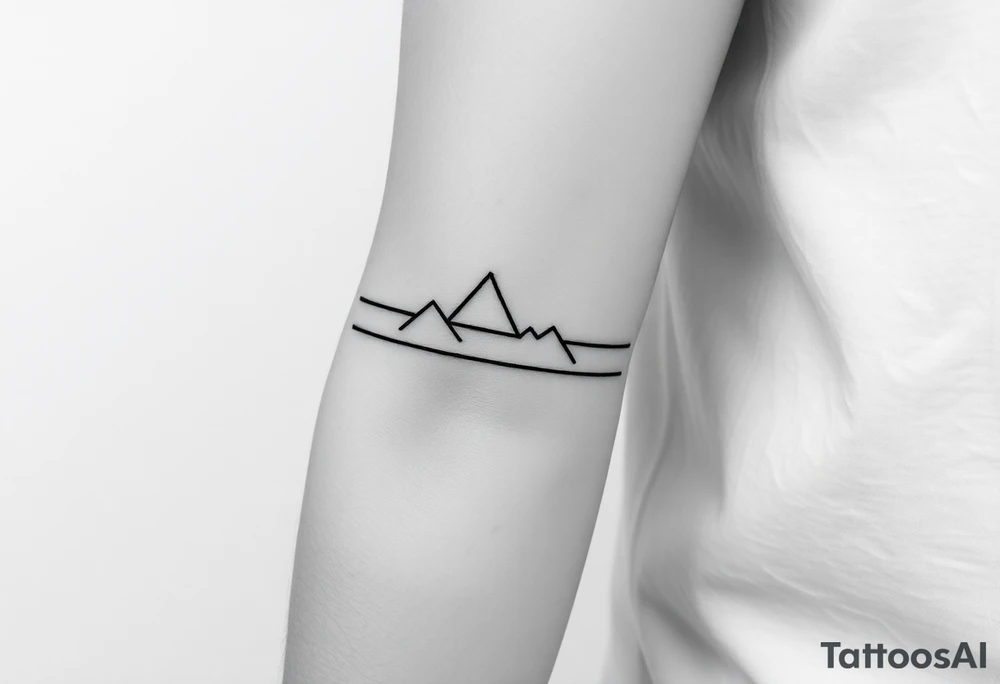 3 lines around the arm.
Each line represents my willingness to explore new places, learn new things and meet new people. tattoo idea