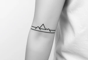 3 lines around the arm.
Each line represents my willingness to explore new places, learn new things and meet new people. tattoo idea