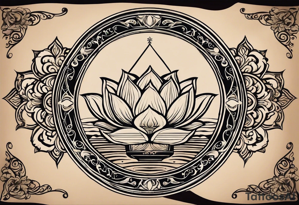 Tattoo Design Instructions:

Central Hourglass: Place in the middle; dark sand at the top, light sand flowing down.
Lotus Flower: Grow from the base of the hourglass, symbolizing growth from hardship.
Family Scene: On one side, depict two boys holding hands, looking up at a larger protective mother figure.
Betrayal Symbolism: Add a broken chain near the hourglass's bottom; a rising phoenix beside it.
Pathway of Growth: A path with stepping stones leading upwards; include a koi fish, crane, and yin-yang symbols.
Asian Elements: Scatter cherry blossoms, waves, and wind patterns; add Kanji for key values like "loyalty" and "strength."
Color and Style: Use black and grey with hints of pink, white, and orange.
Placement: Best as a sleeve or back piece for full detail and flow. tattoo idea