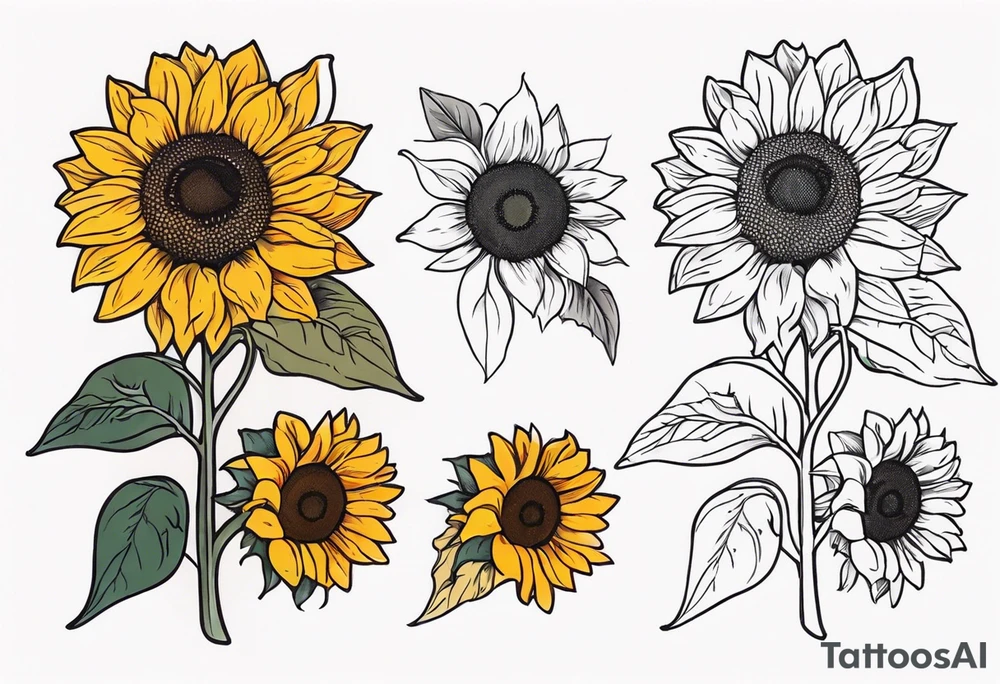 a sunflower tattoo idea