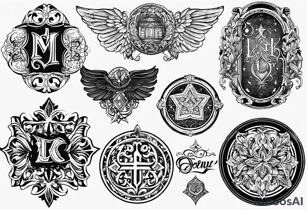 A tattoo with the letters “Lev livet mens du kan” with a small angel tattoo idea