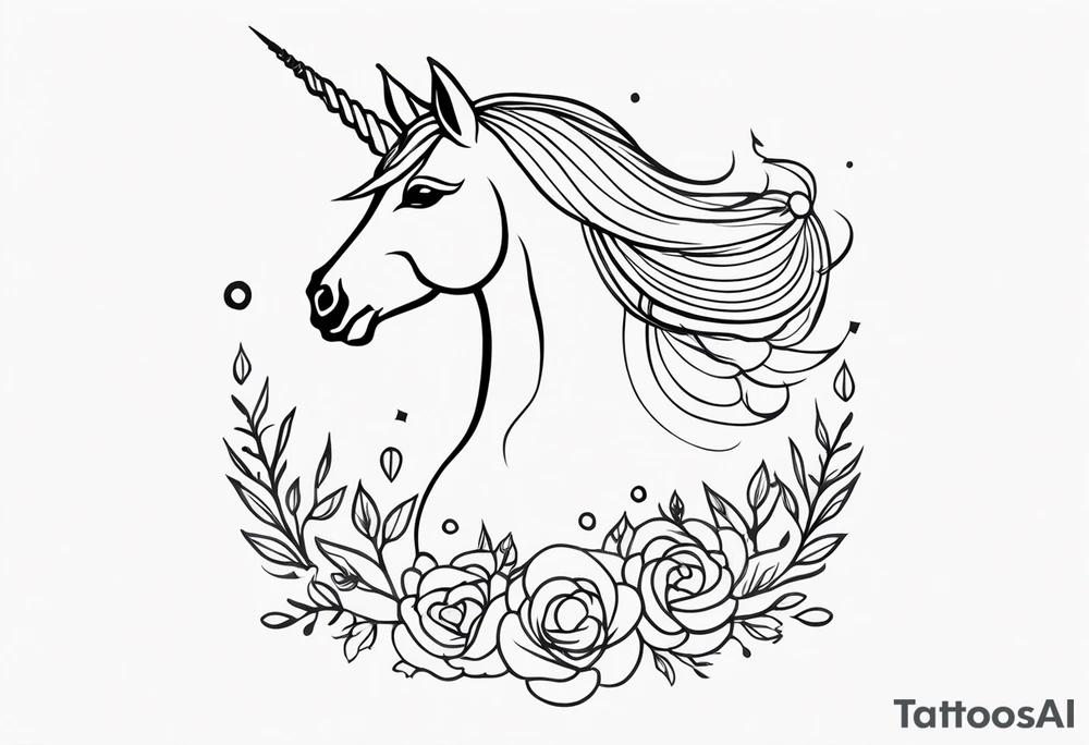Whimsical Unicorn tattoo idea