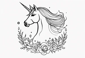 Whimsical Unicorn tattoo idea