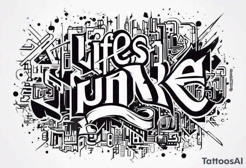 Life’s a mess in cyber punk writing tattoo idea