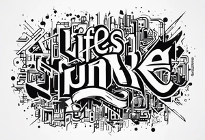 Life’s a mess in cyber punk writing tattoo idea