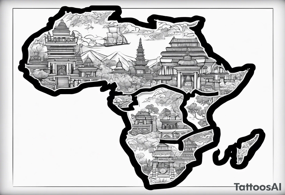 Africa map tattoo idea