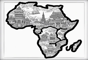 Africa map tattoo idea