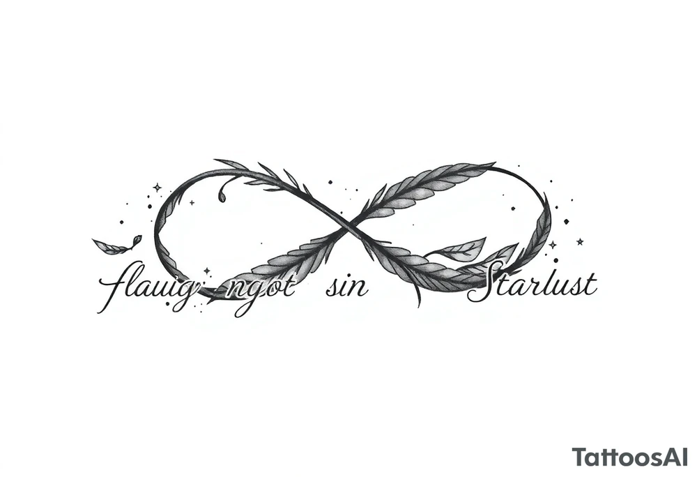 infinity symbol woven with floating feathers and stardust tattoo idea infinity symbol woven with floating feathers and stardust tattoo idea