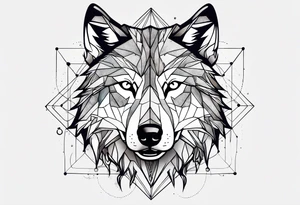 Constellation, two animal wolf, géométric tattoo idea