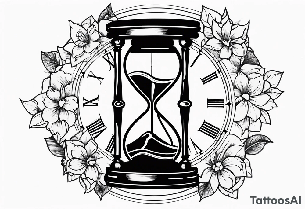 Broke time clock with a hourglass tattoo idea