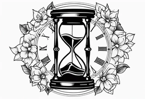 Broke time clock with a hourglass tattoo idea