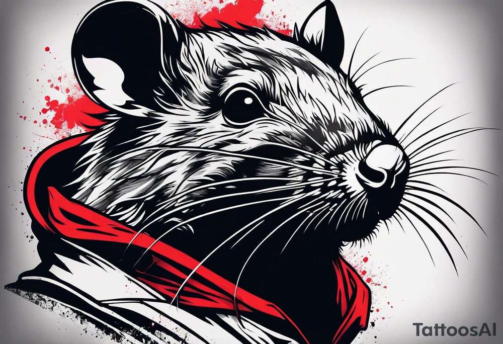 Black rat tattoo idea