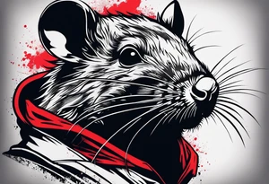 Black rat tattoo idea