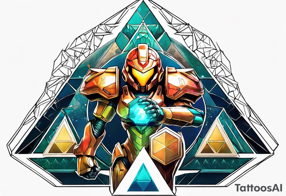 Samus shooting a triforce tattoo idea