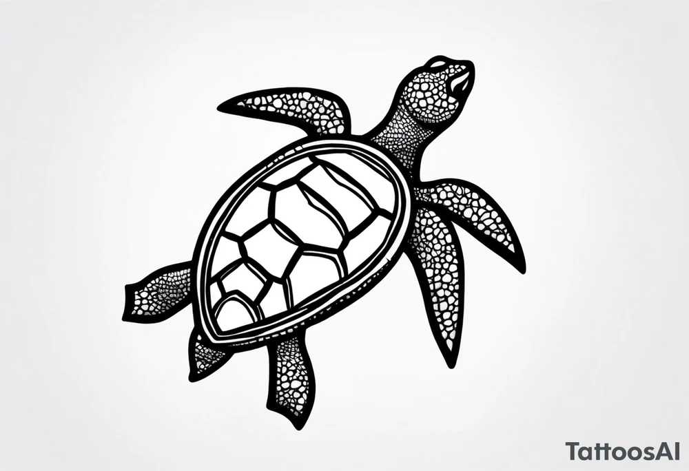 Turtle and sea star simple small tattoo idea