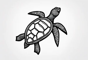 Turtle and sea star simple small tattoo idea