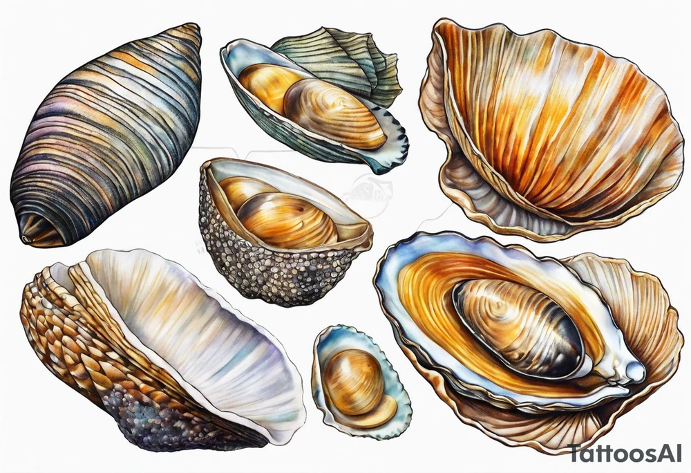 bivalve shells tattoo idea