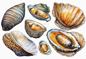 bivalve shells tattoo idea