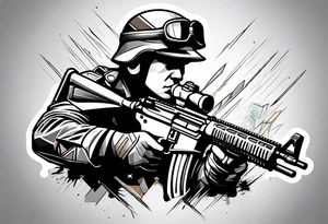 war soldier guns tattoo idea