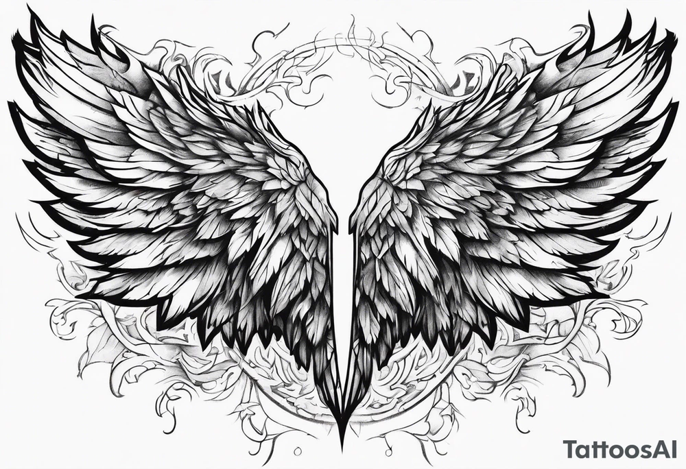 Wings lightning tattoo idea