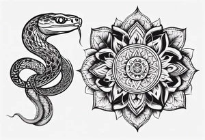 snake with mandala pattern tattoo idea