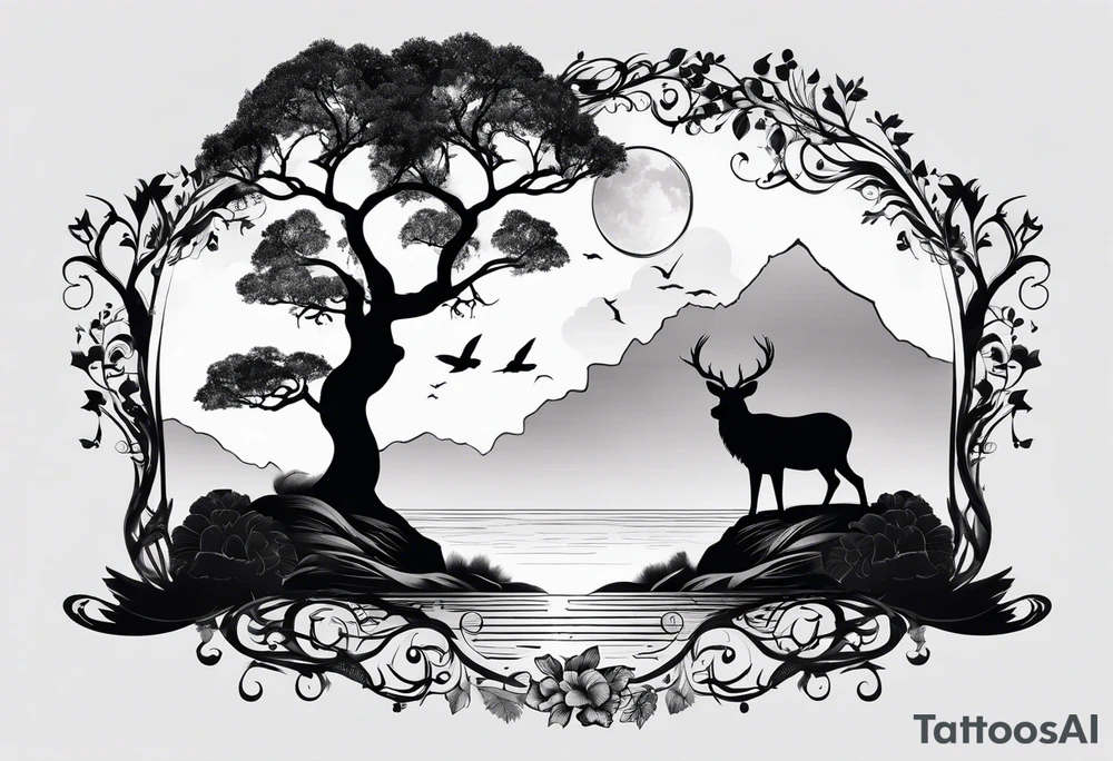 Bäume silhouette tattoo idea