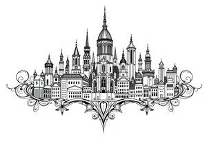 Magical city tattoo idea