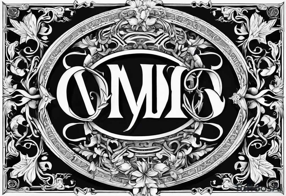 Greek Capital Letter Omega symbol black magic style tattoo idea
