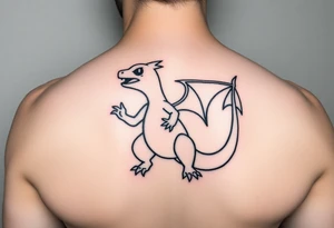 Silhouette of Charmander inside Charmeleon inside Charizard tattoo idea