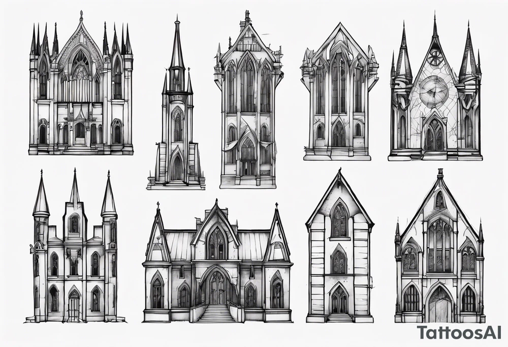 Gothic building tattoo idea
