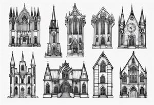 Gothic building tattoo idea
