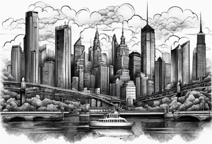 Skyline Black and white more aggressive tattoo idea