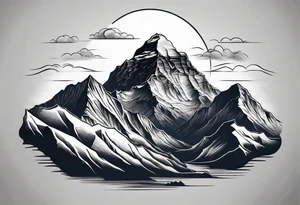 Mount Everest at sunset tattoo idea