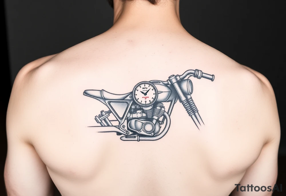 Moto avec un compteur de vitesse tattoo idea