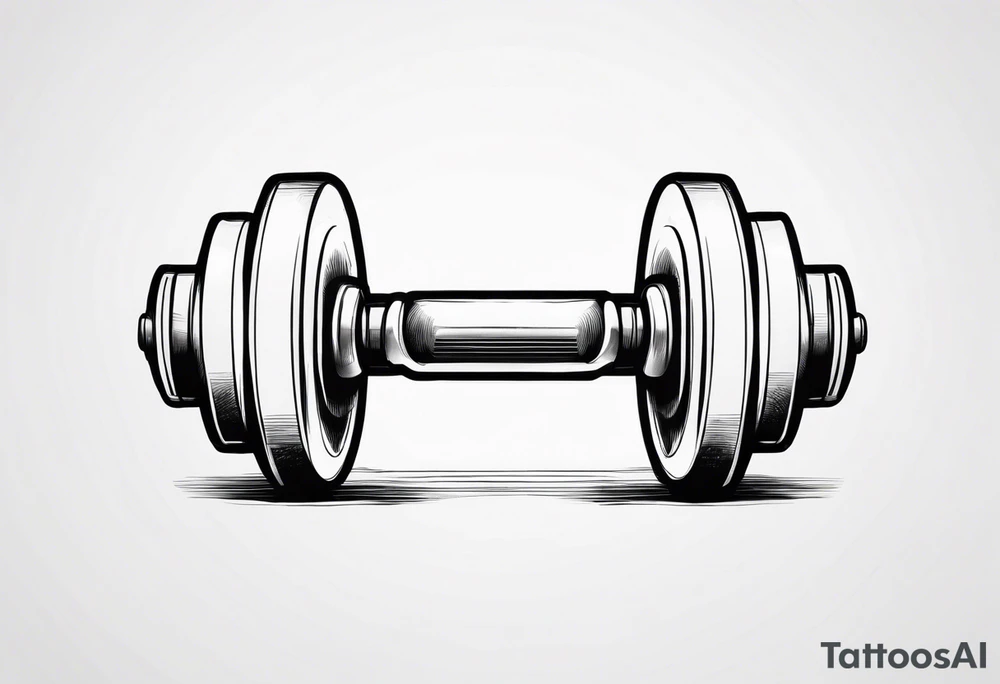 Infinity symbol with dumbbell tattoo idea