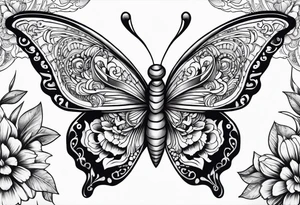 butterfly day of the dead tattoo idea
