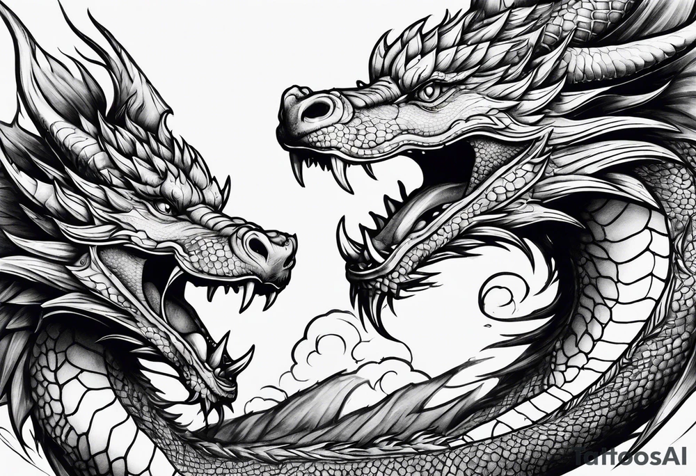 roaring dragons tattoo idea