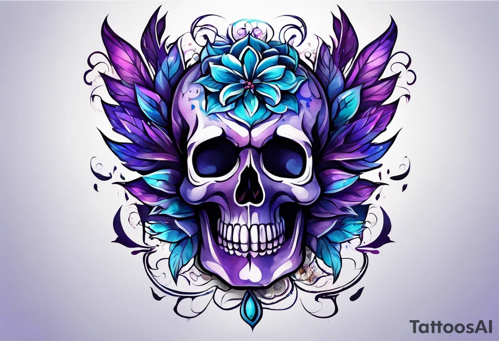 Blue and purple tattoo idea