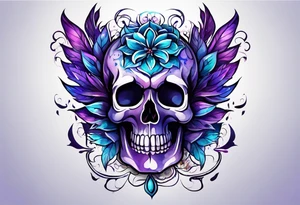 Blue and purple tattoo idea