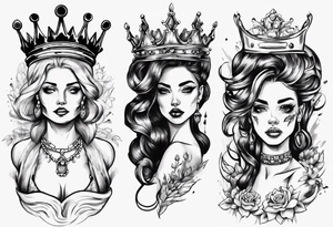 lady with a crown tattoo idea