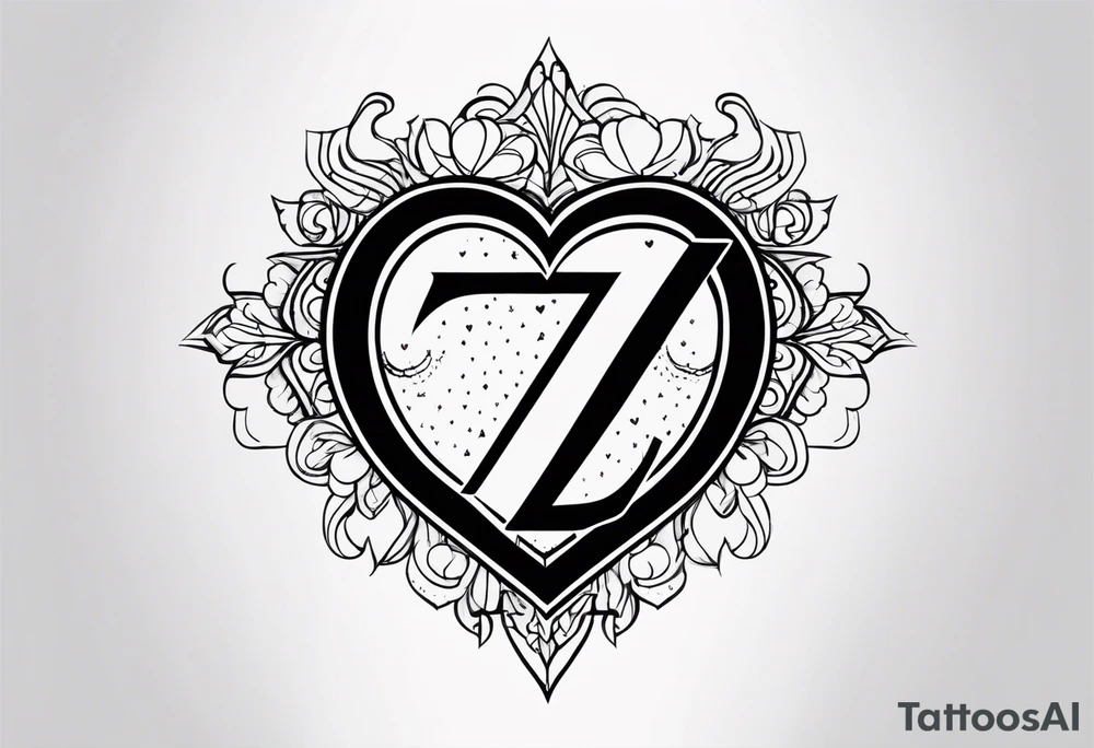 Letter Z that looks like a heart tattoo idea