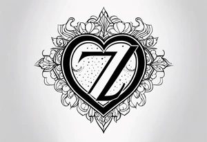 Letter Z that looks like a heart tattoo idea