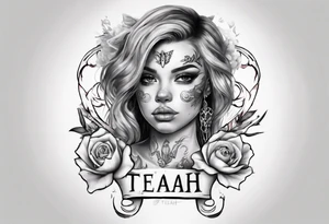 an idea for a tatoo of my daughter , her name is teah tattoo idea